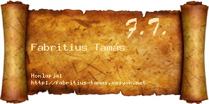 Fabritius Tamás névjegykártya