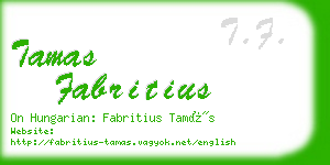 tamas fabritius business card